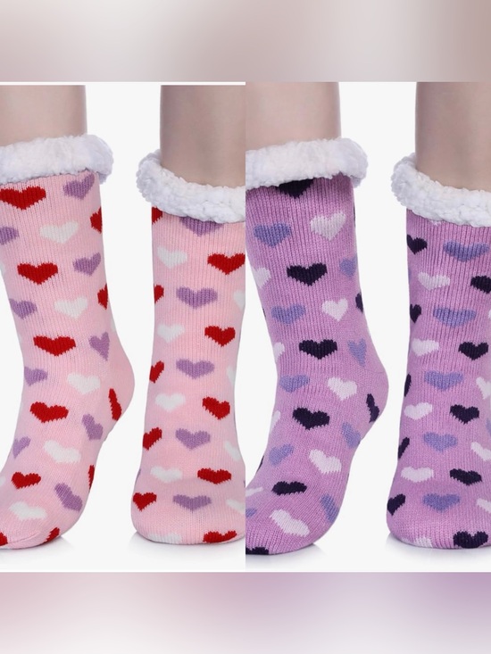 Accessories - LANLEO Women Slipper Fuzzy Sherpa Lined Socks Non Slip NIB